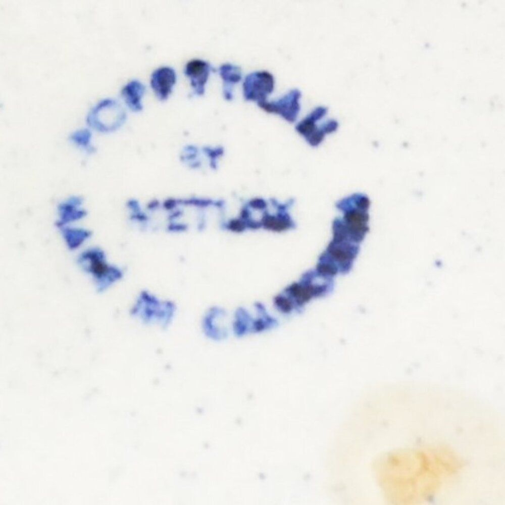 Vintage Metlox Provincial Blue Dish With Handles Poppytail Basket Weave - Picture 5 of 5